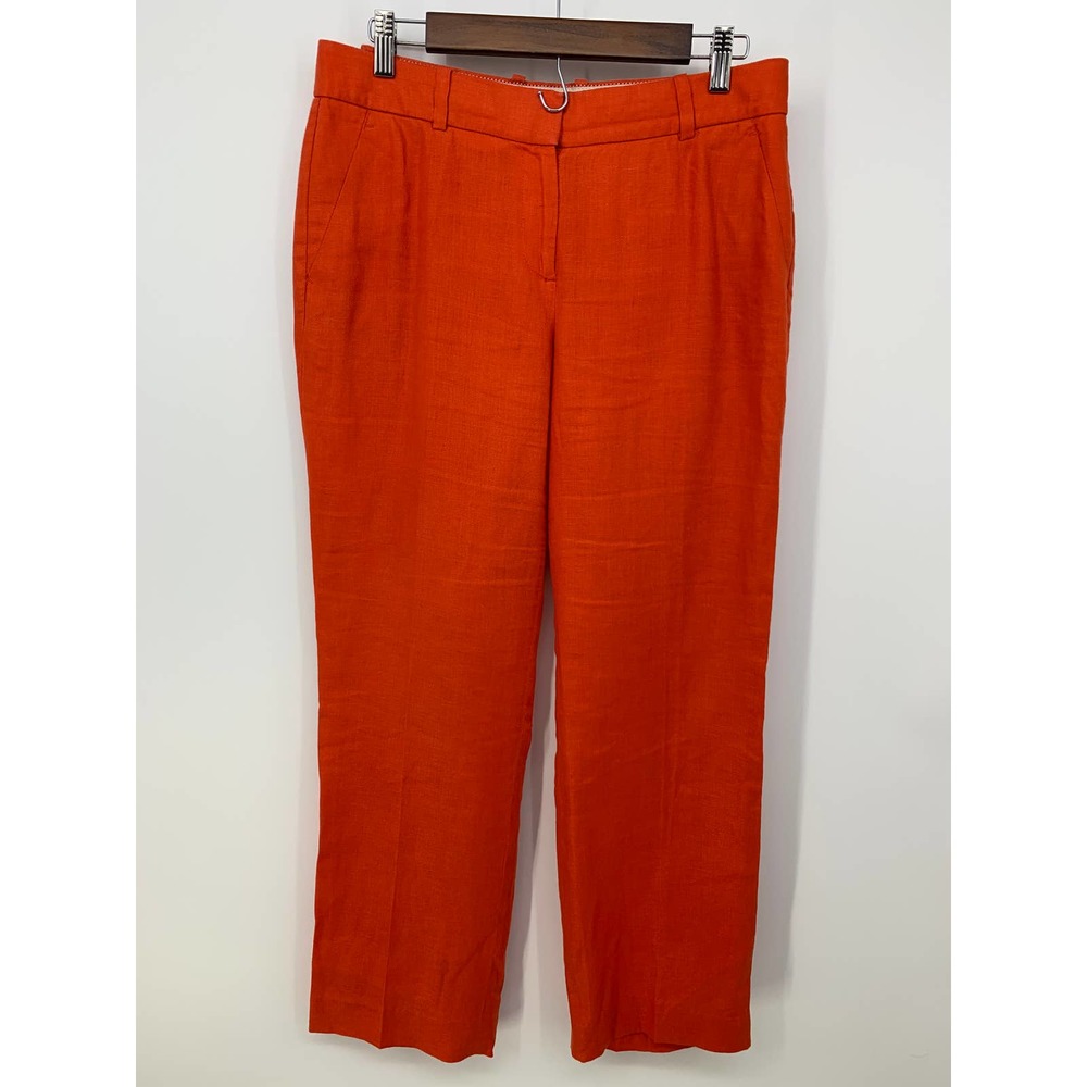 J. Crew Women’s Size 6 Orange / Coral Linen Pants